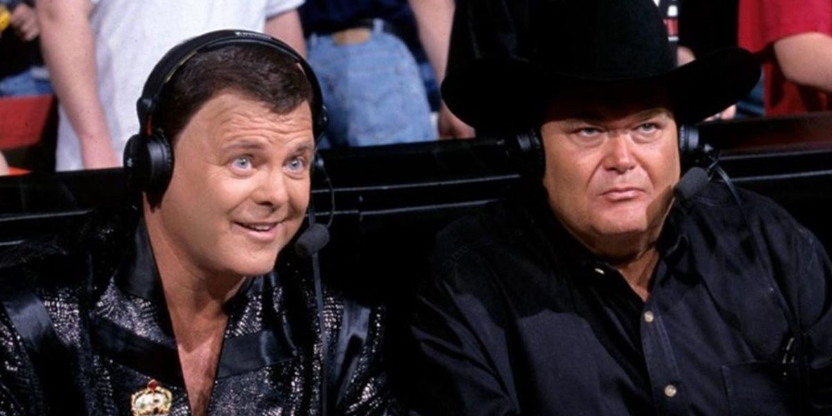 Jerry Lawler and Jim Ross calling a match in WWE.