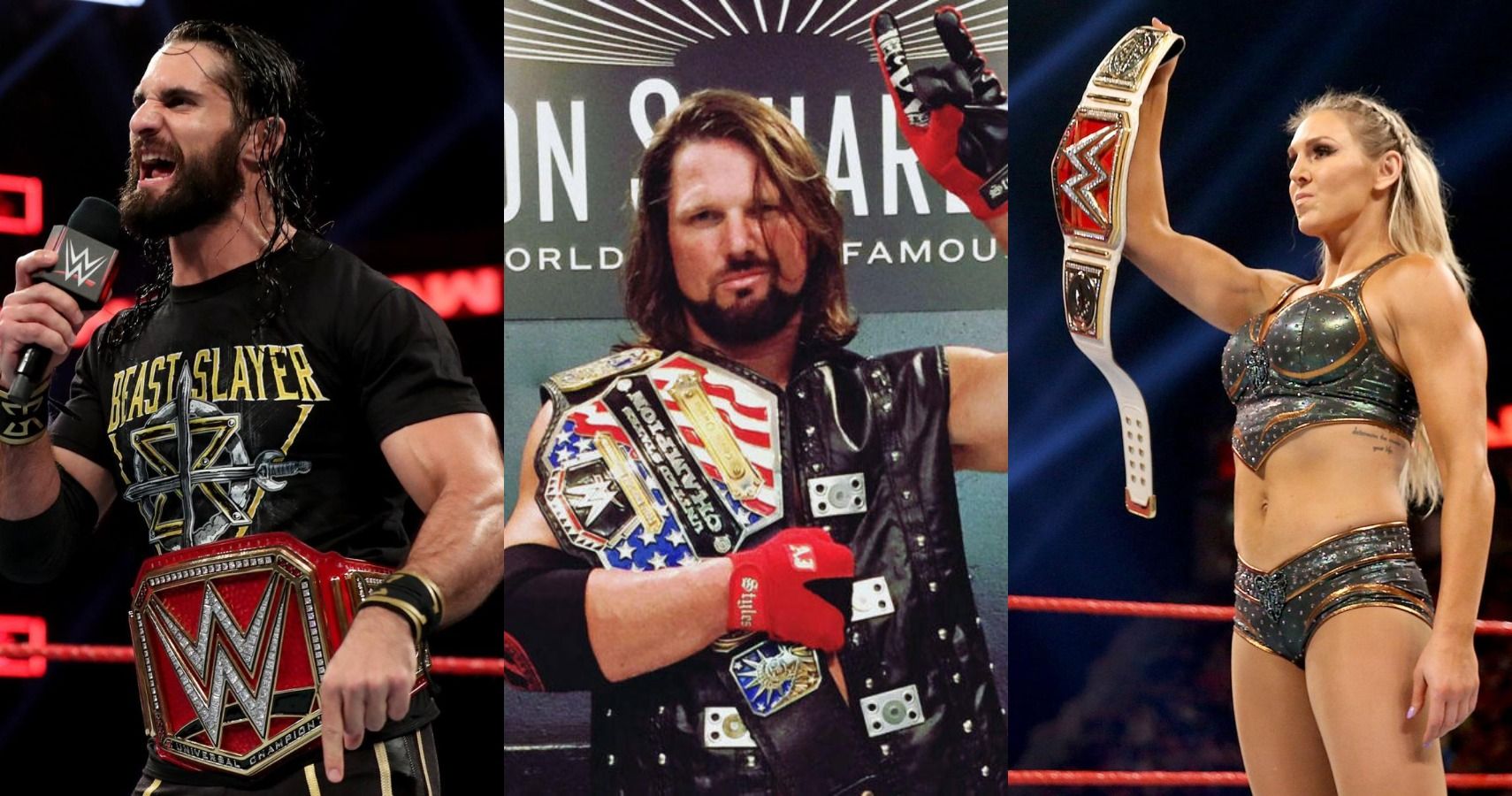 Seth Rollins, AJ Styles, Charlotte Flair