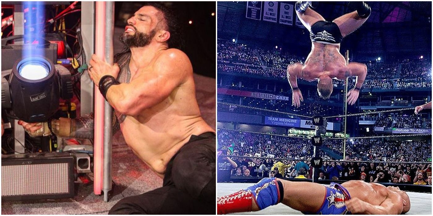 Roman Reigns, Brock Lesnar, and Kurt Angle