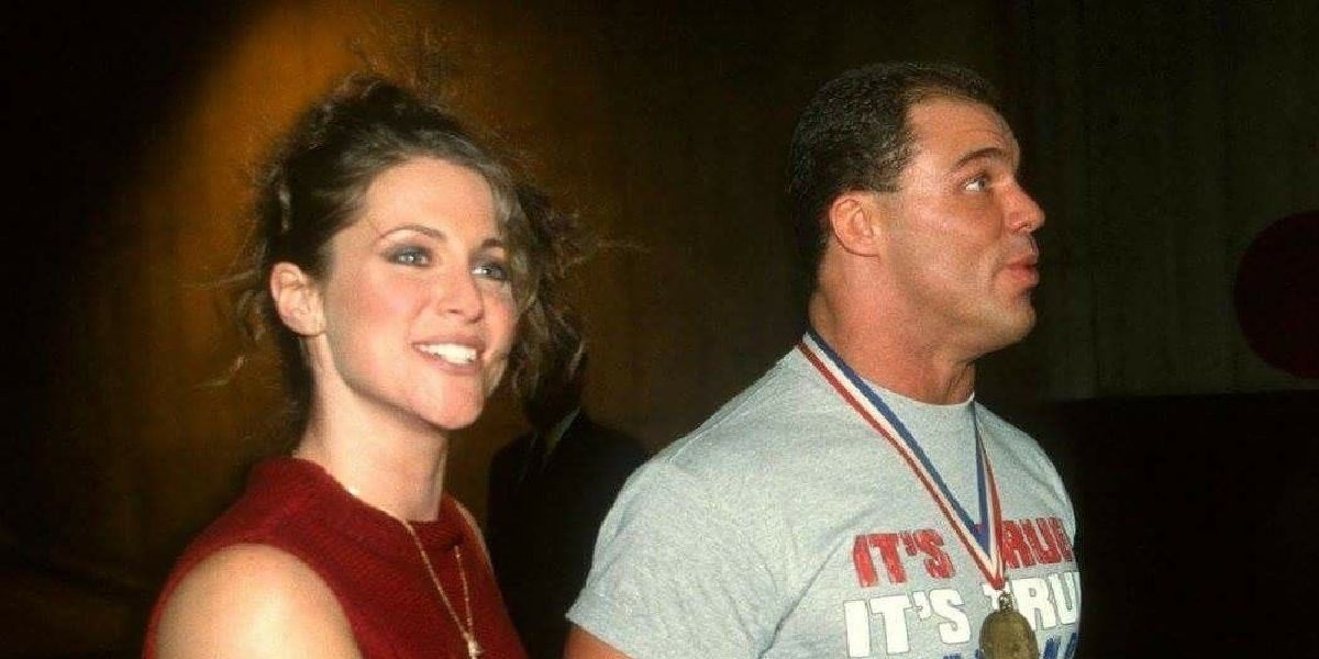 Stephanie McMahon and Kurt Angle