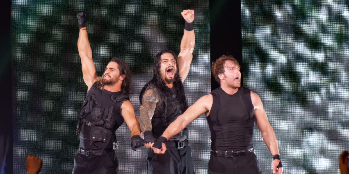 seth rollins, roman reigns, and dean ambrose in WWE as the Shield