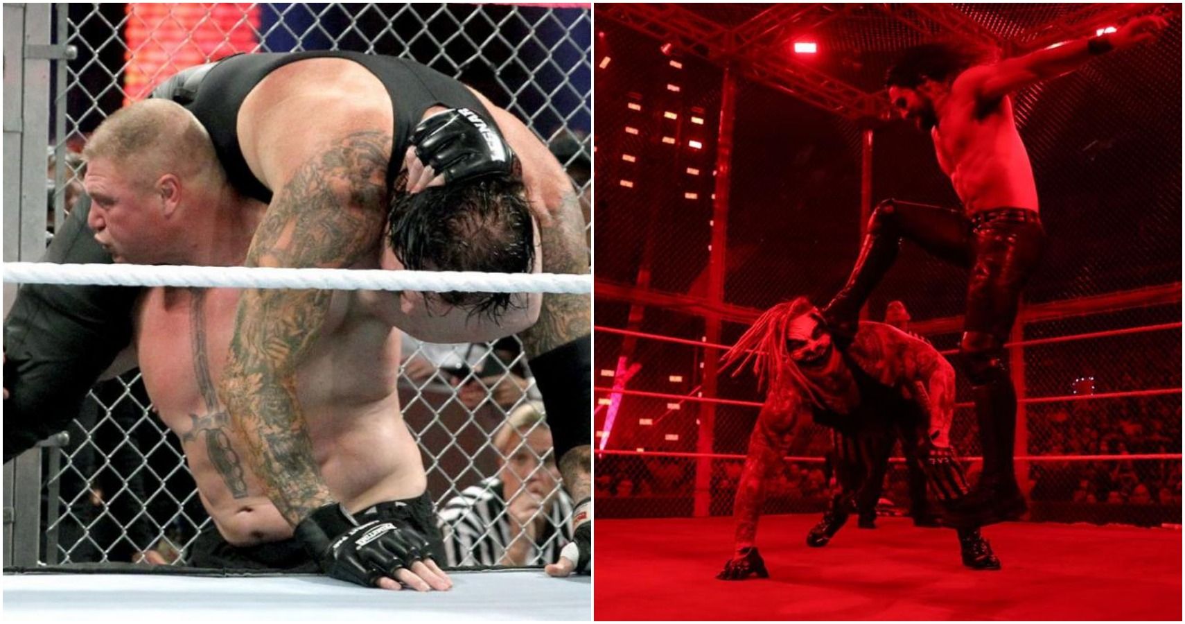 Brock lesnar vs undertaker Hell in a cell 2015 seth rollins vs the fiend hell in a cell 2019