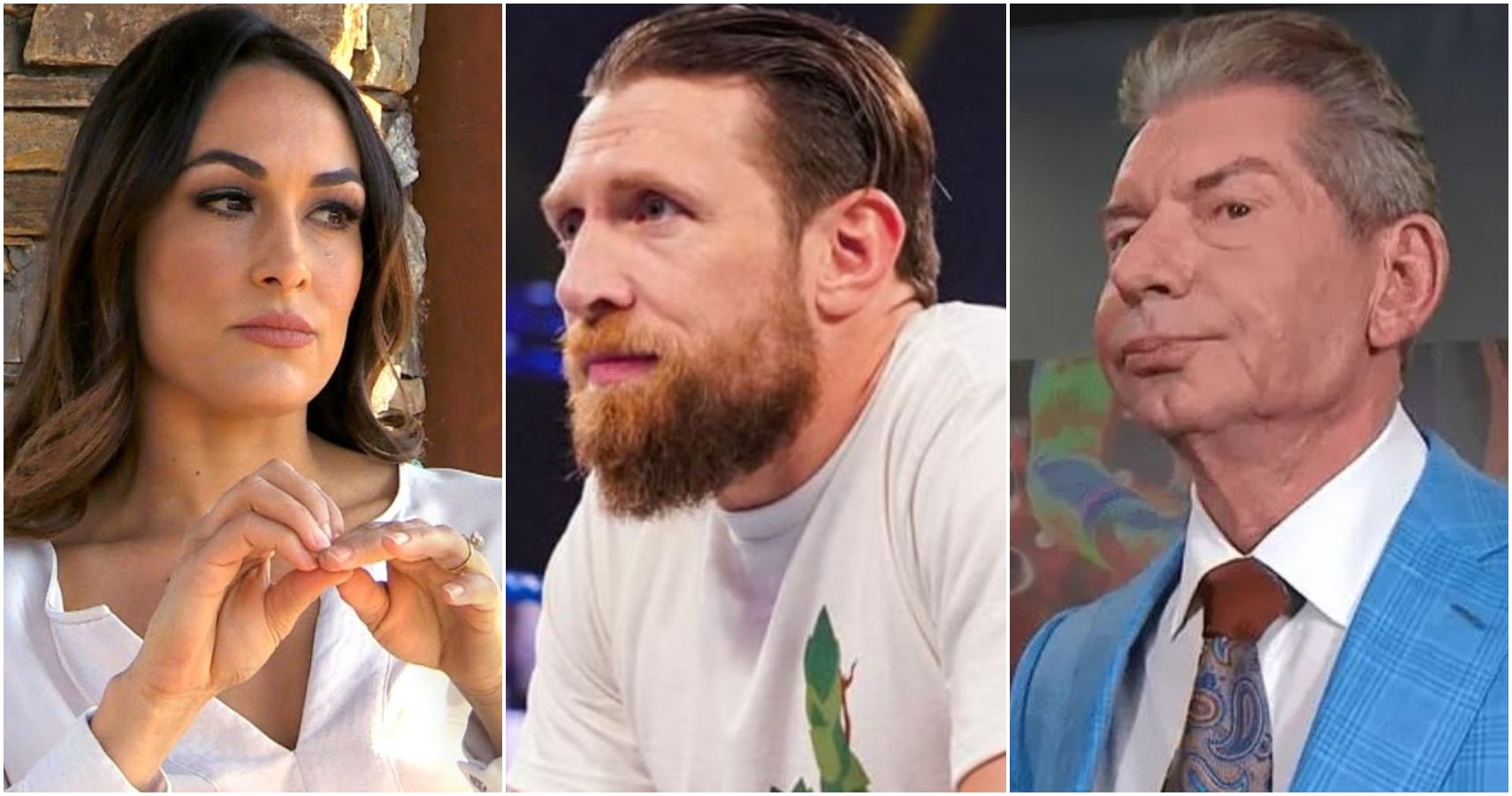 Brie Bella, Daniel Bryan and Vince McMahon