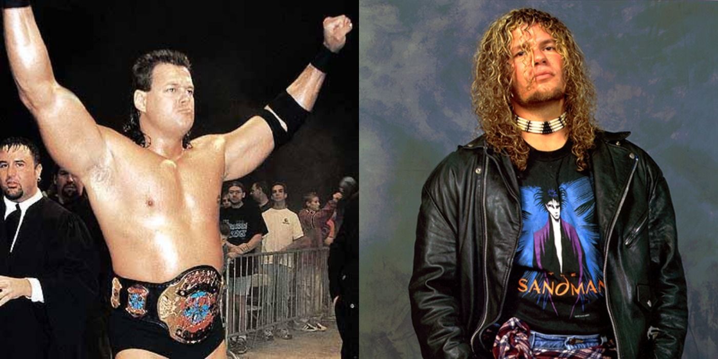Split image of Mike Awesome and Raven