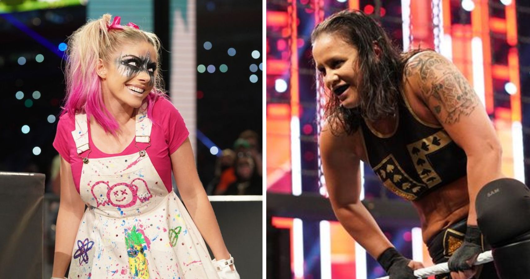 WWE Superstars Alexa Bliss and Shayna Baszler on Raw
