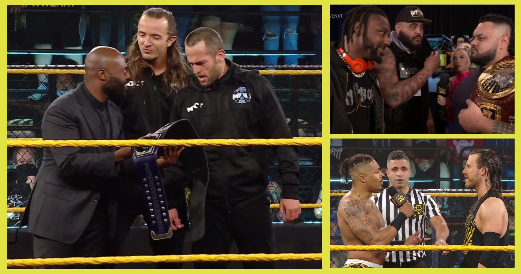 Diamond Mine, Hit Row, Carmelo Hayes and Adam Cole on the June 22, 2021 edition of WWE NXT