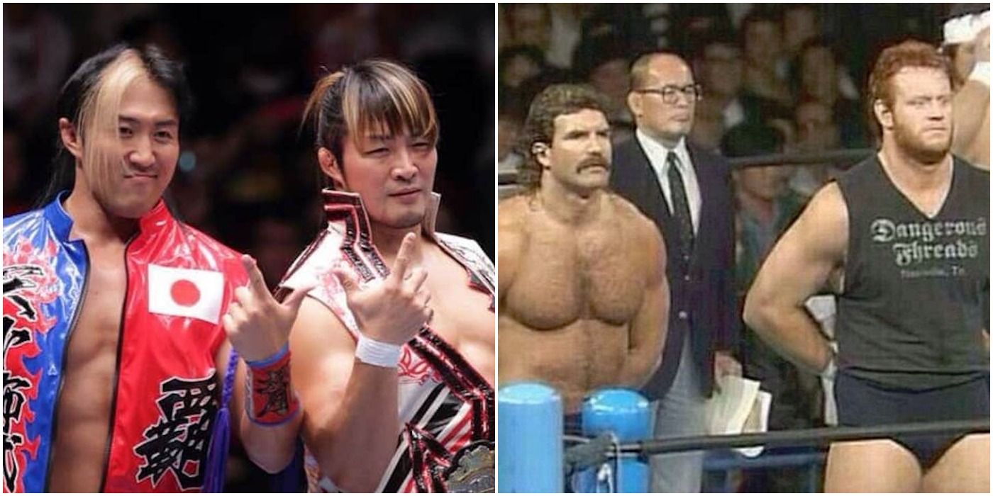 Yoshi Tatsu, Hiroshi Tanahashi, Scott Hall, and The Undertaker