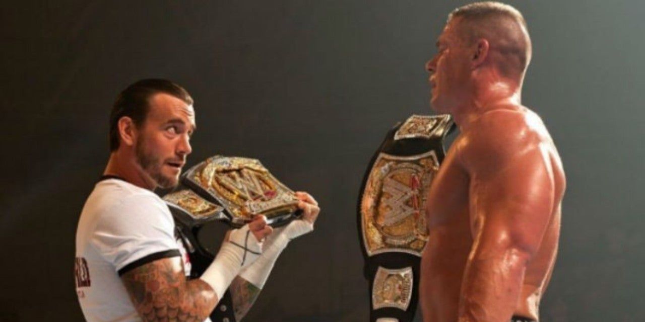CM Punk and John Cena as WWE Champions