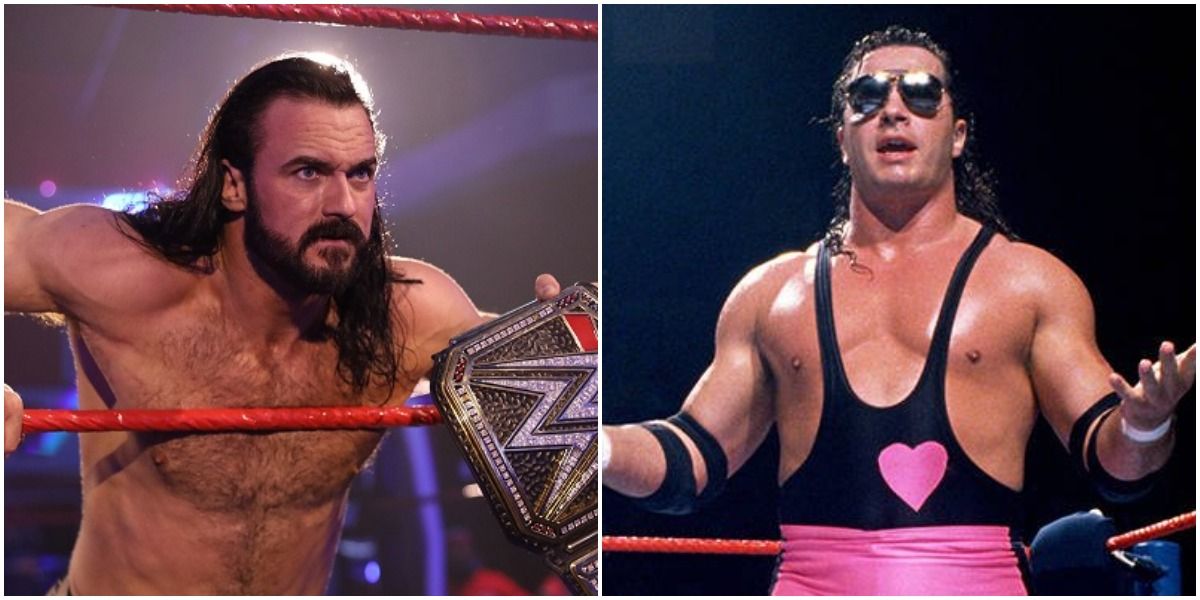 Drew McIntyre with belt and Bret Hart
