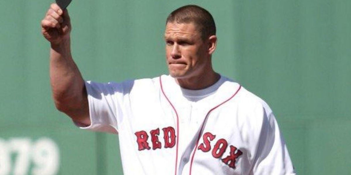 John Cena in a Red Sox jersey