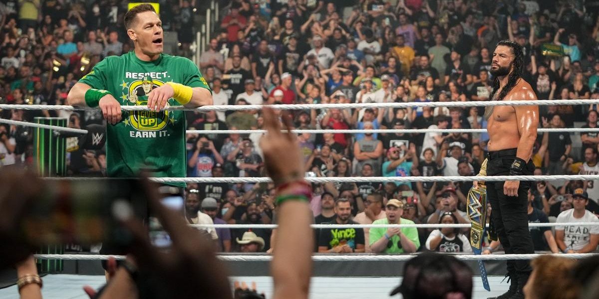 John Cena returns to WWE as Roman Reigns watches on 