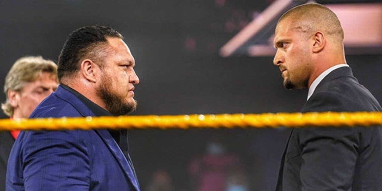 Karrion Kross and Samoa Joe staredown in NXT Cropped