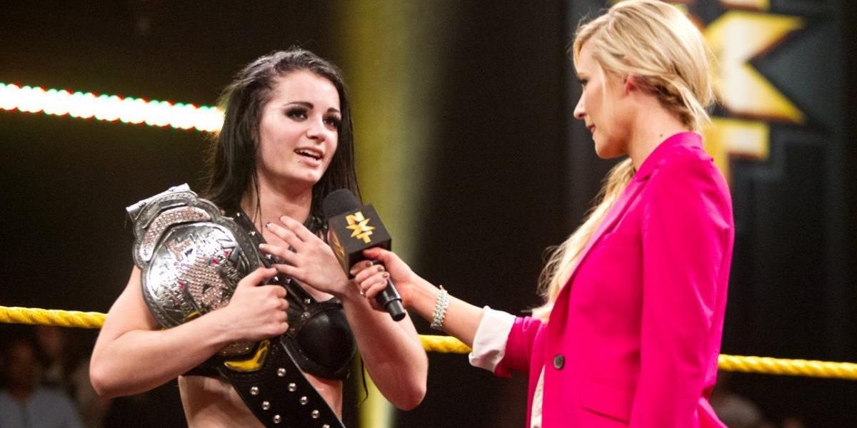 Paige celebrates being NXT Women's Champion 