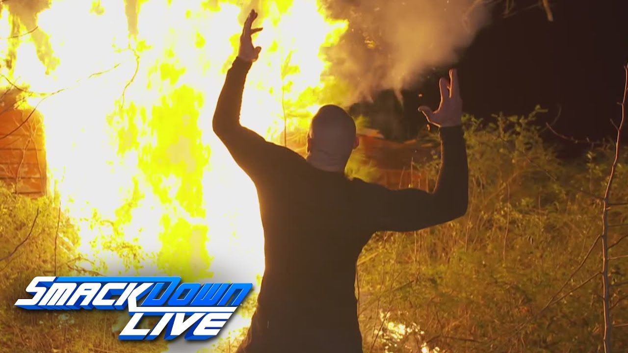 Randy Orton burns Bray Wyatt's house
