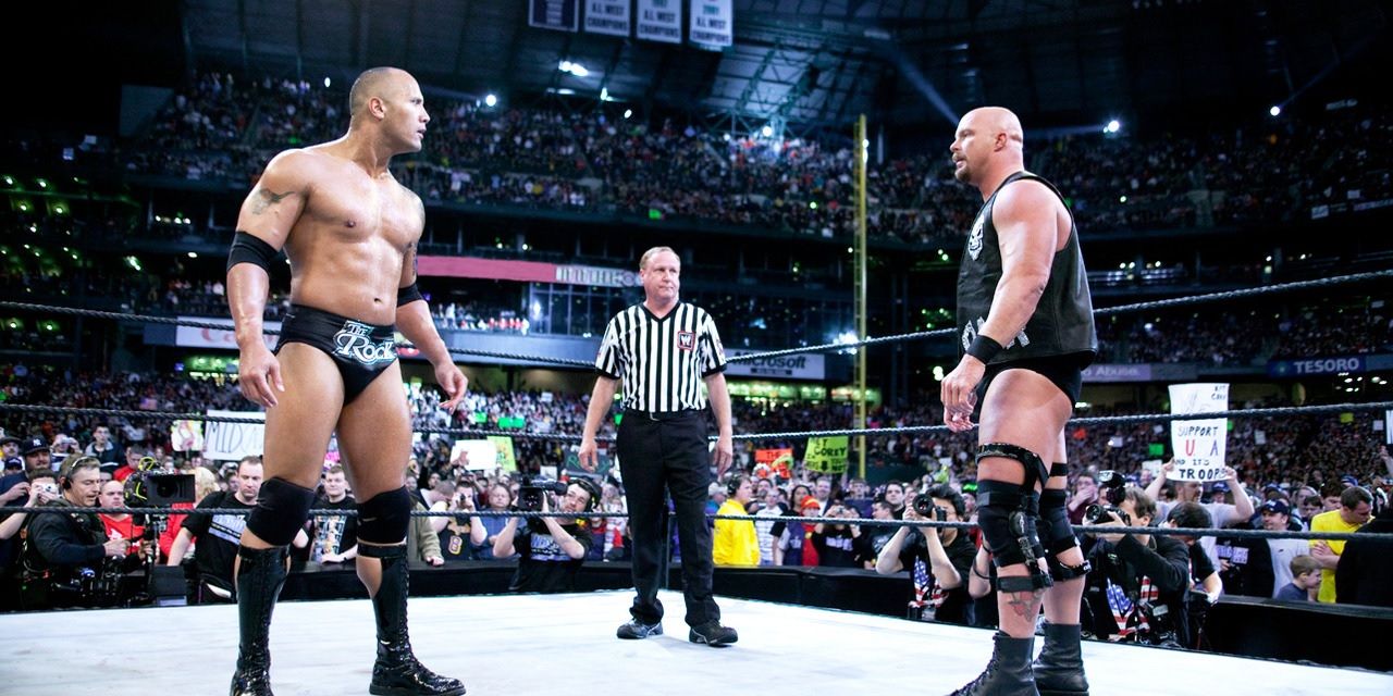 Steve Austin vs The Rock at WrestleMania 19
