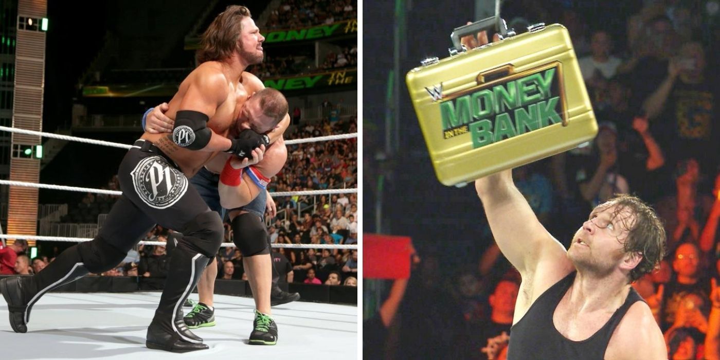 Styles versus Cena and Dean Ambrose MITB winner
