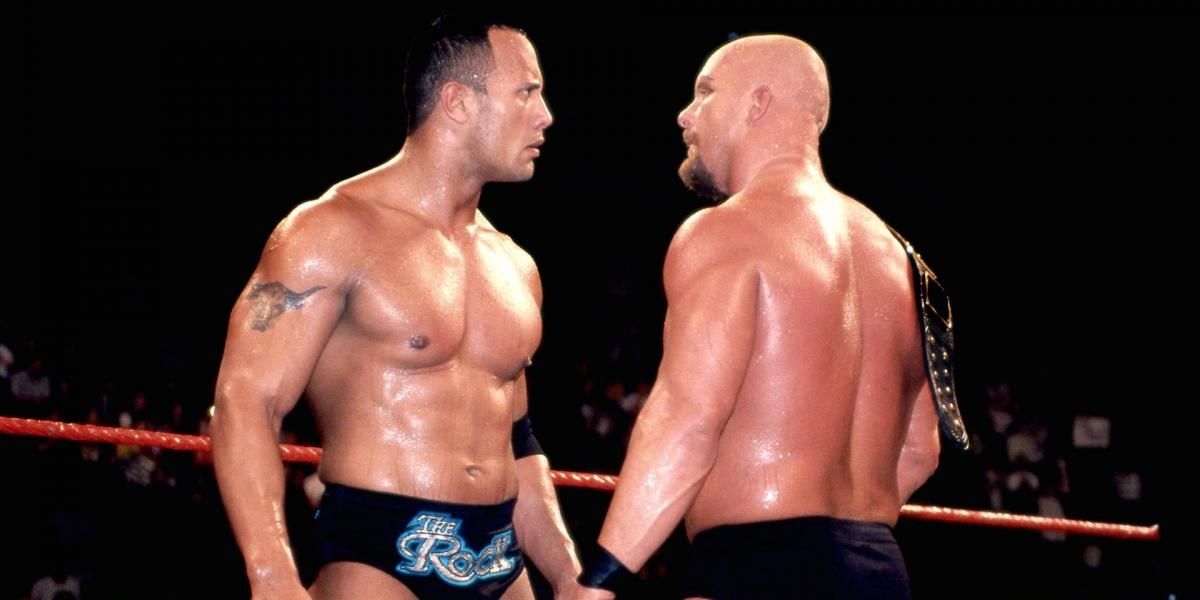 The Rock and Steve Austin at Rebellion 2001