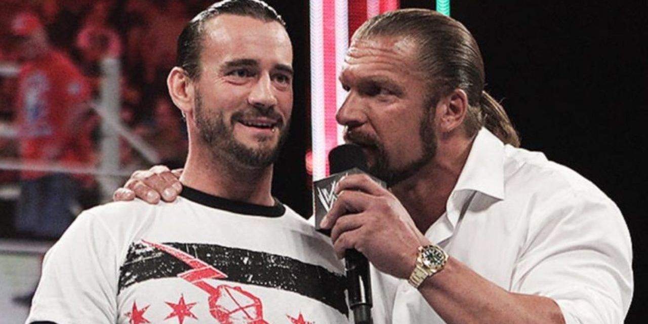 Triple H and CM Punk together getting along 