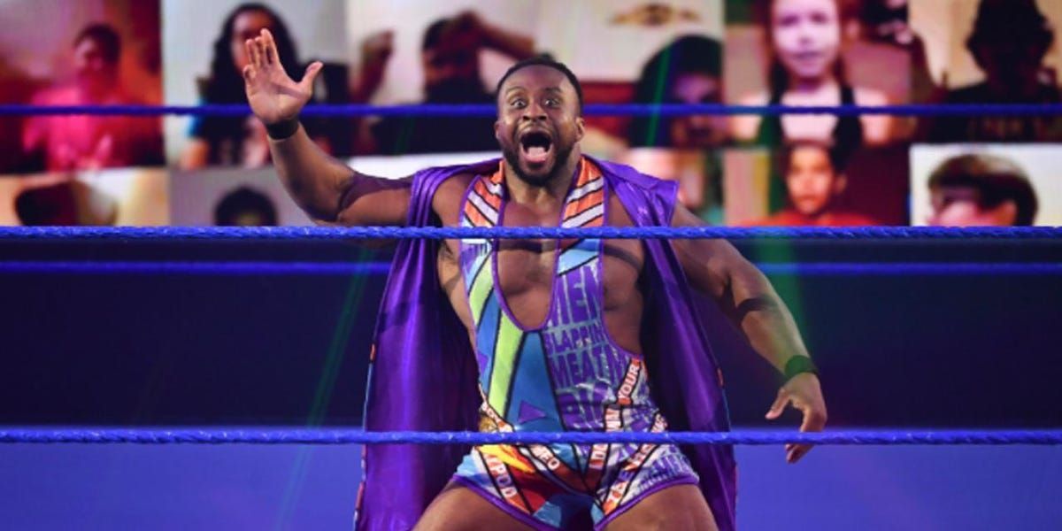 big e hyping up the fans during his entrance