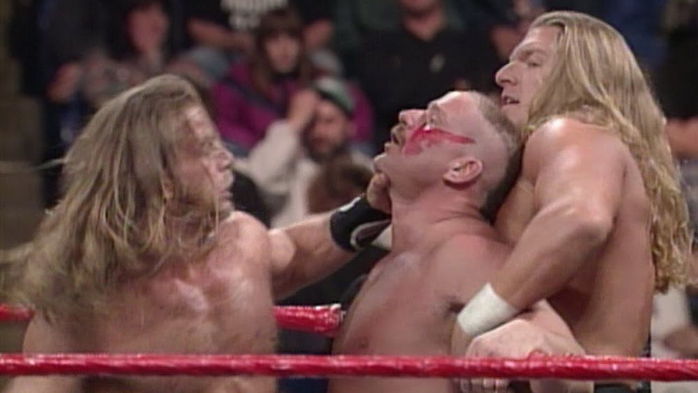 Shawn Michaels, Hawk, and Triple H