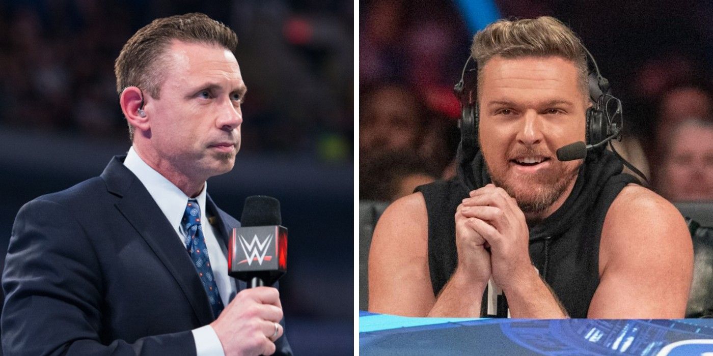 WWE SmackDown announcers Michael Cole and Pat McAfee