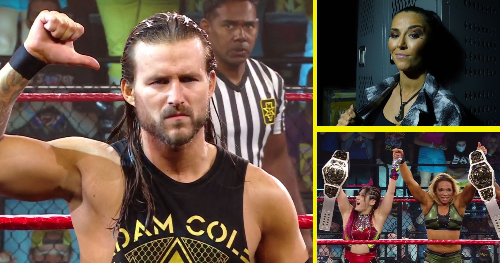 NXT Superstars Adam Cole, Tegan Nox, Io Shirai and Zoey Stark at the Great American Bash 2021