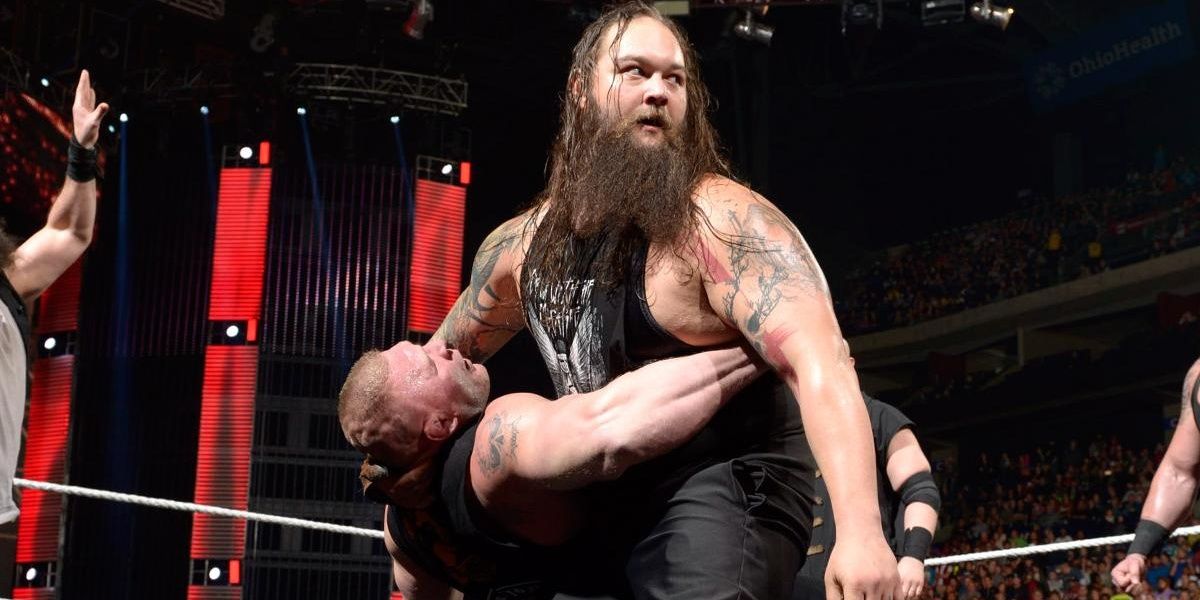 Bray Wyatt hitting Sister Abigail to Brock Lesnar 