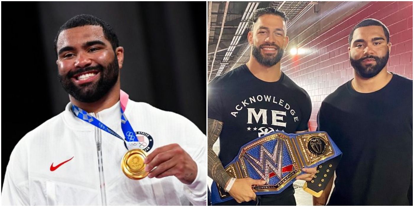Gable Steveson Olympic Medal and Roman Reigns