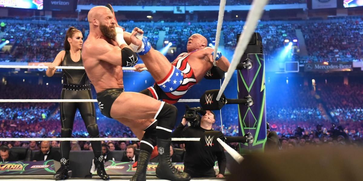 Kurt Angle Vs Triple H at WrestleMania 34