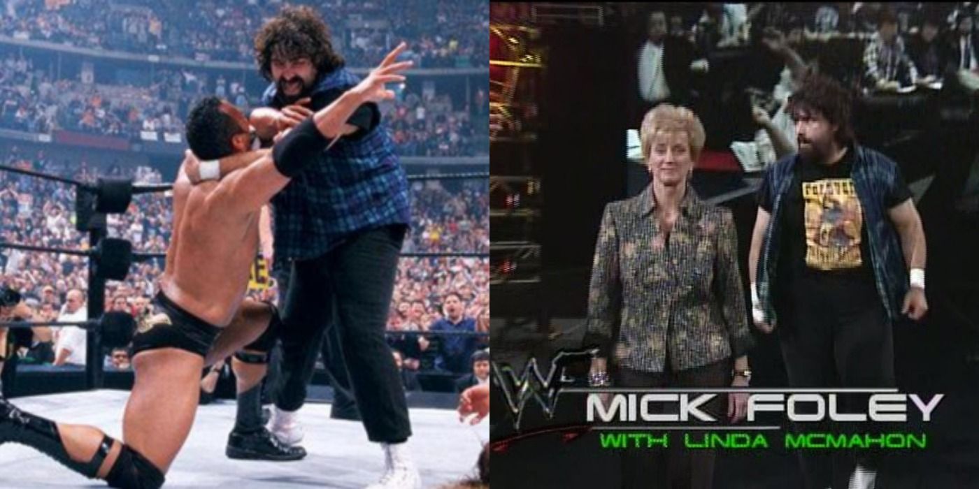Linda McMahon and Mick Foley at WrestleMania 2000