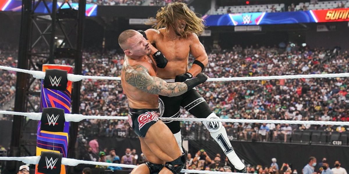 Randy Orton wrestling AJ Styles 
