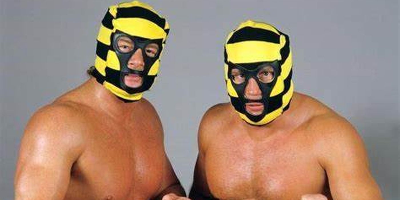 The Killer Bees in their masks.