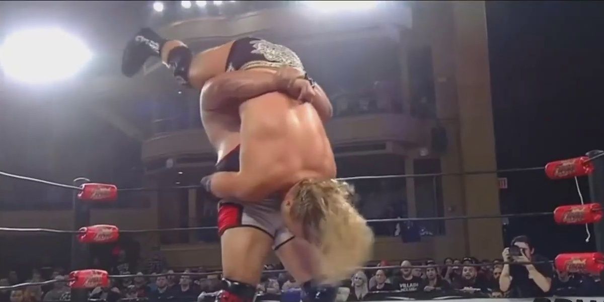 Jeff Cobb delivers a sit-out tombstone piledriver