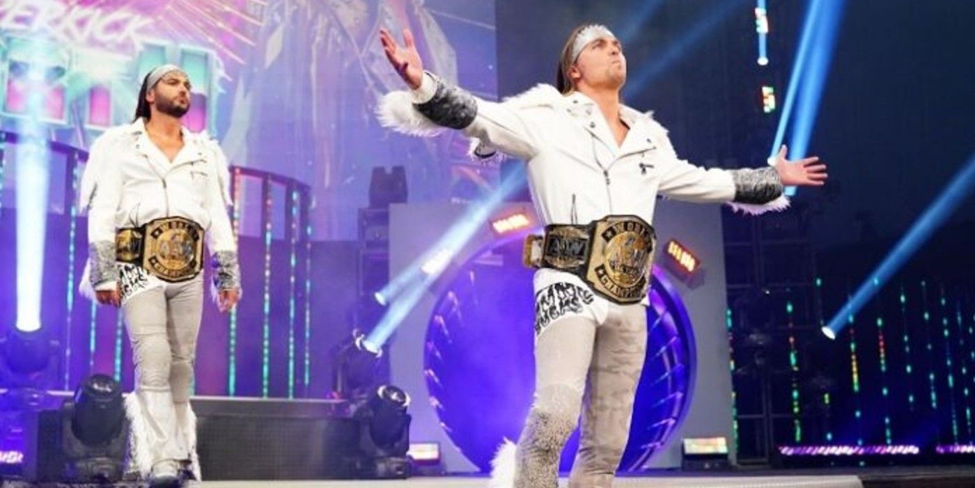 AEW Tag Team Champions The Young Bucks (Nick and Matt Jackson)