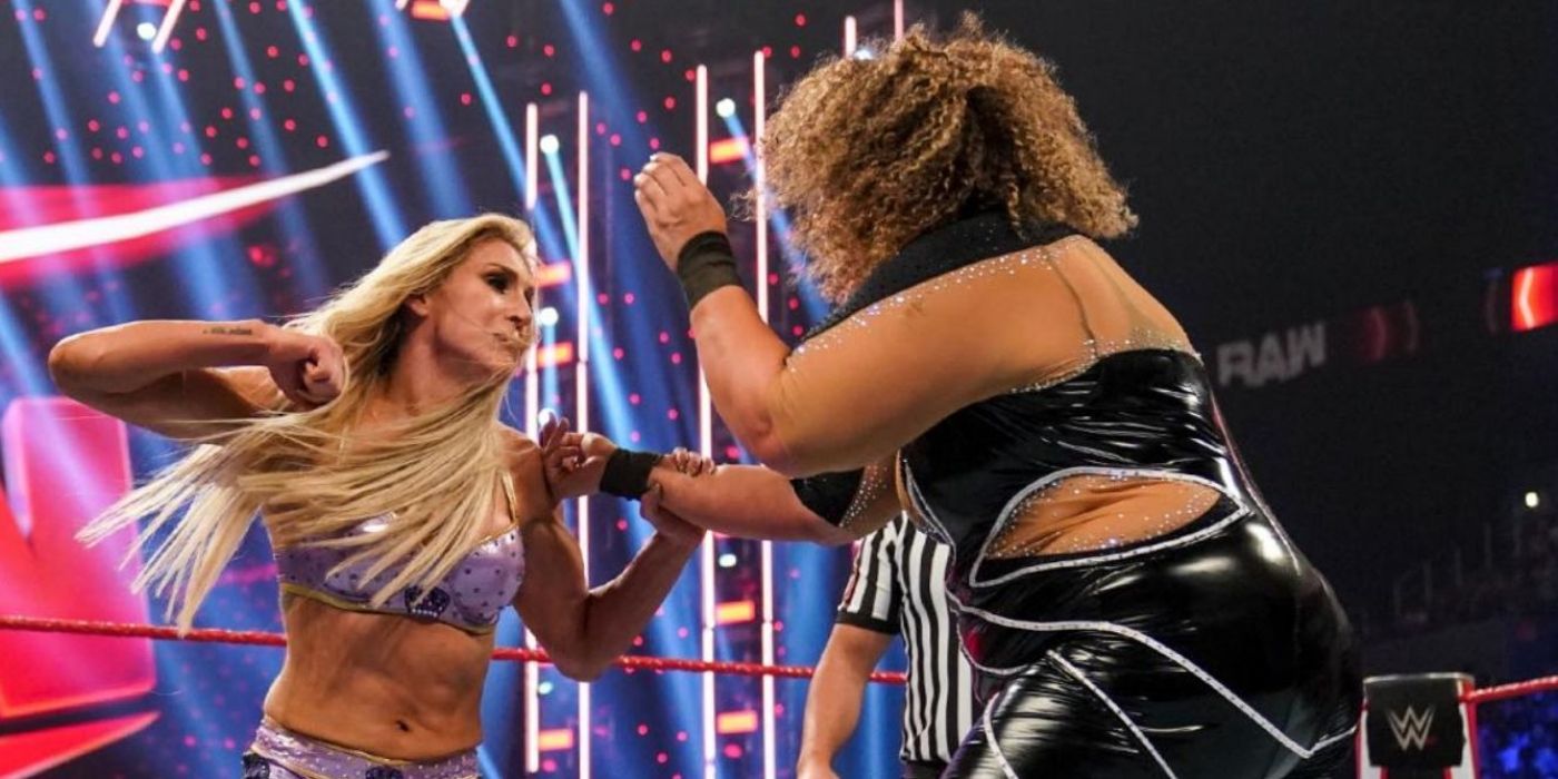 Charlotte Flair and Nia Jax on Raw