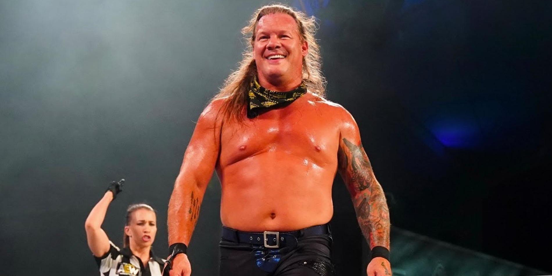 Chris Jericho in the ring for AEW Cropped