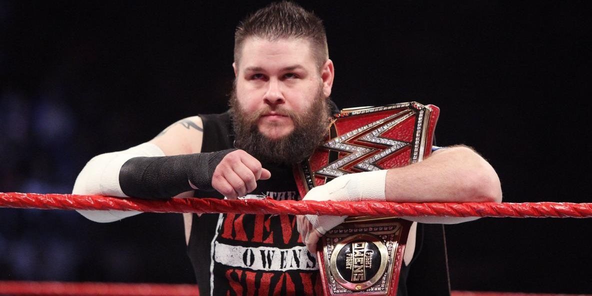 Kevin Owens as the Universal Champion, waiting in the ring