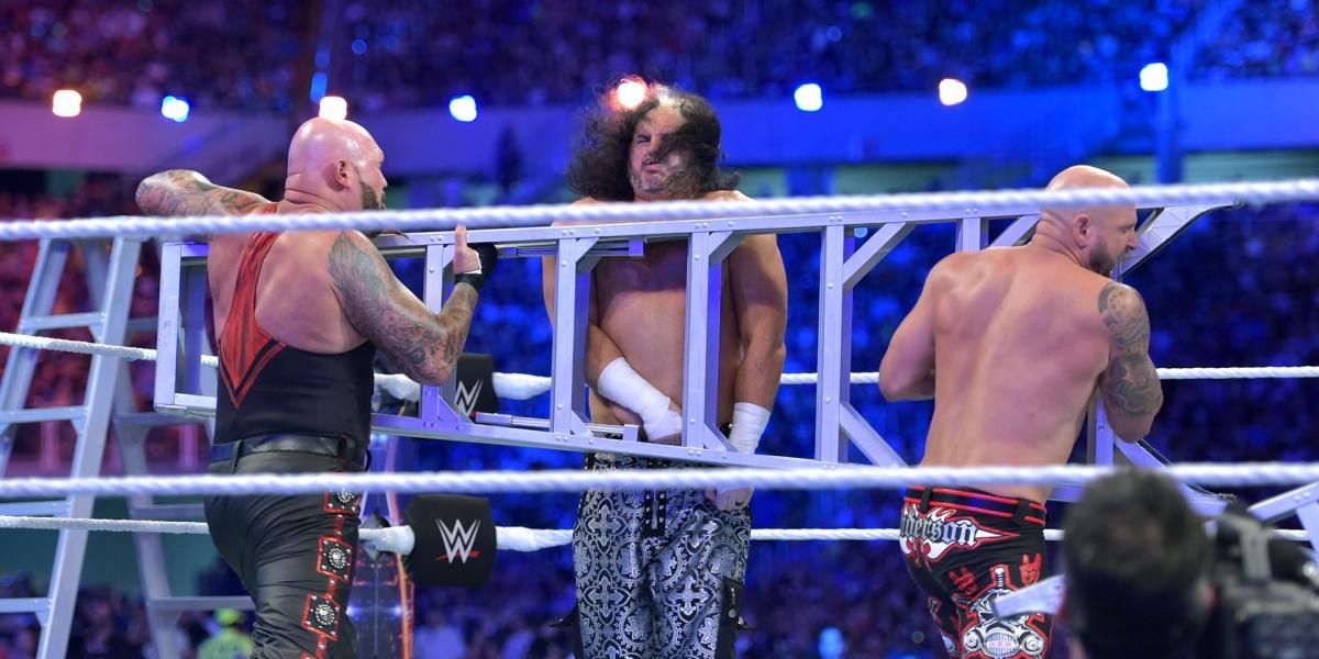 Luke Gallows & Karl Anderson v The Hardy Boyz v Enzo & Cass v Sheamus & Cesaro WrestleMania 33 Cropped