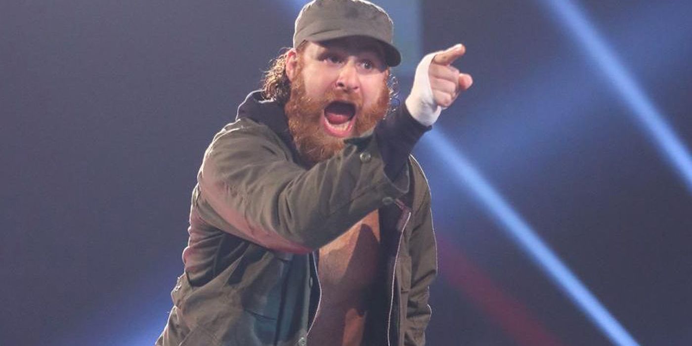 Sami Zayn pointing in WWE