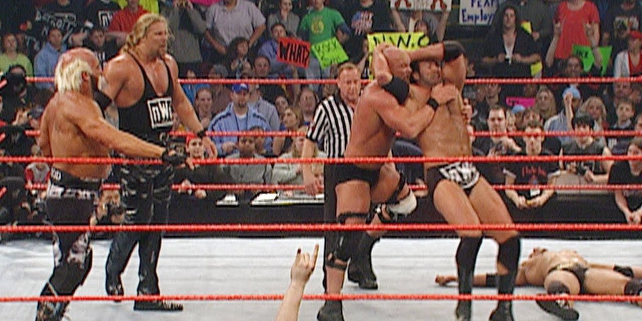 The Rock and Steve Austin face the NWO Cropped