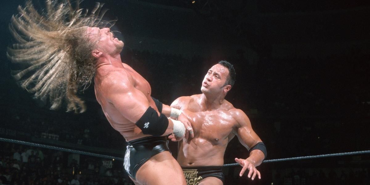 The Rock v Triple H v Mick Foley v Big Show WrestleMania 16 Cropped