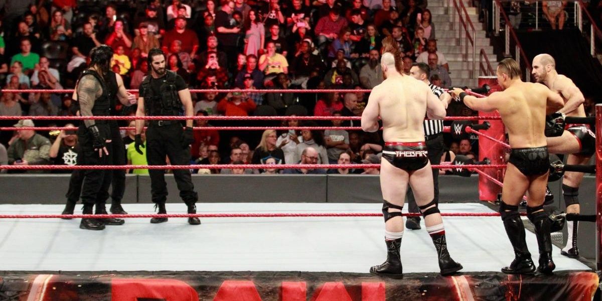 The Shield vs Miz and The Bar Cropped