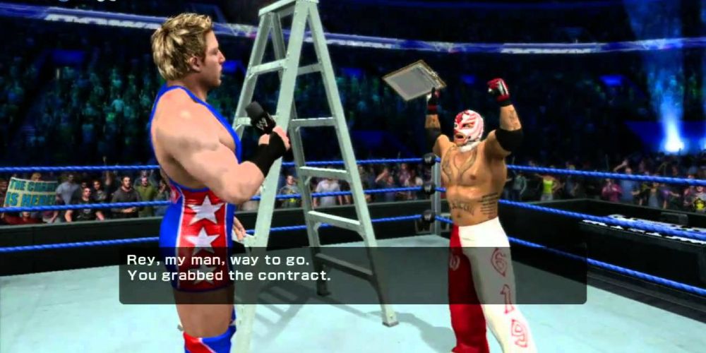 Rey Mysterio and Jack Swagger in WWE game