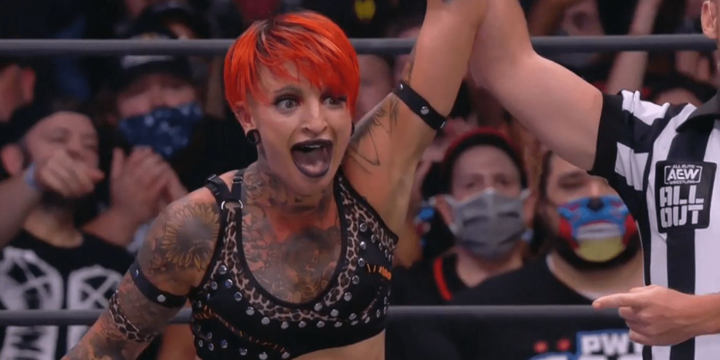 Former WWE Superstar Ruby Soho (Ruby Riott) during her AEW debut at ALL OUT 2021 in Chicago