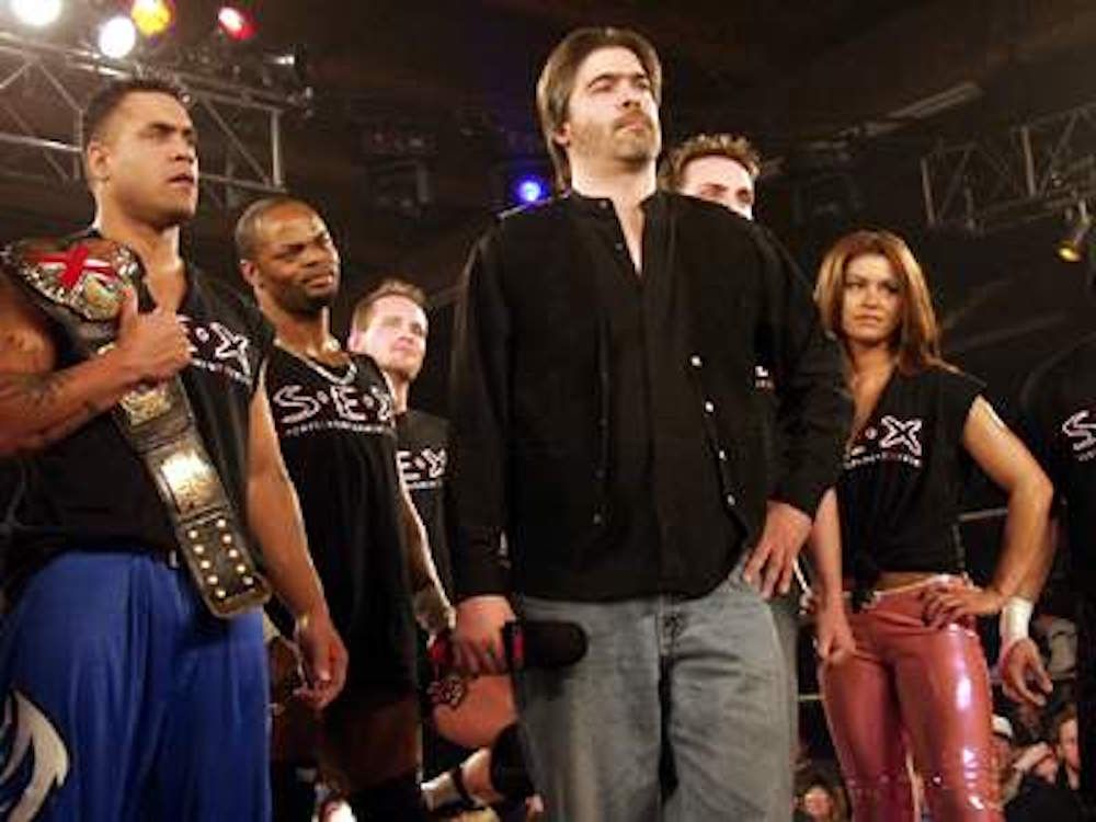 Vince Russo with his stable Sports Entertainment Xtreme