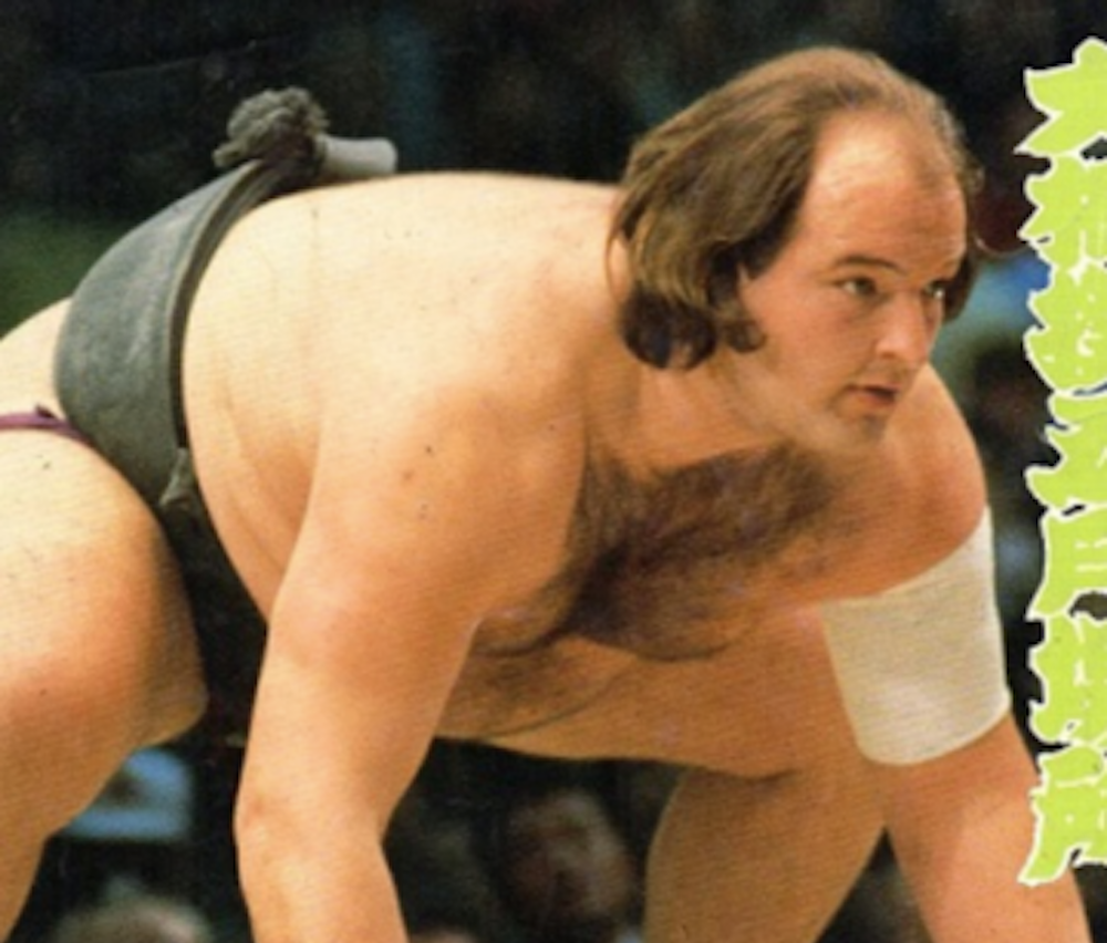 John Tenta as a sumo wrestler