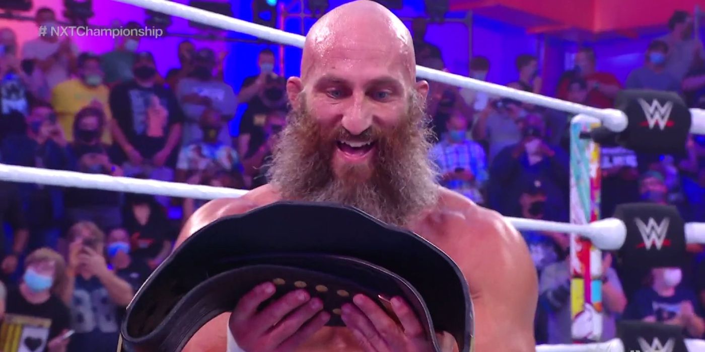 Tommaso Ciampa after winning the NXT Championship (Goldie) on the September 14, 2021 edition of NXT 2.0