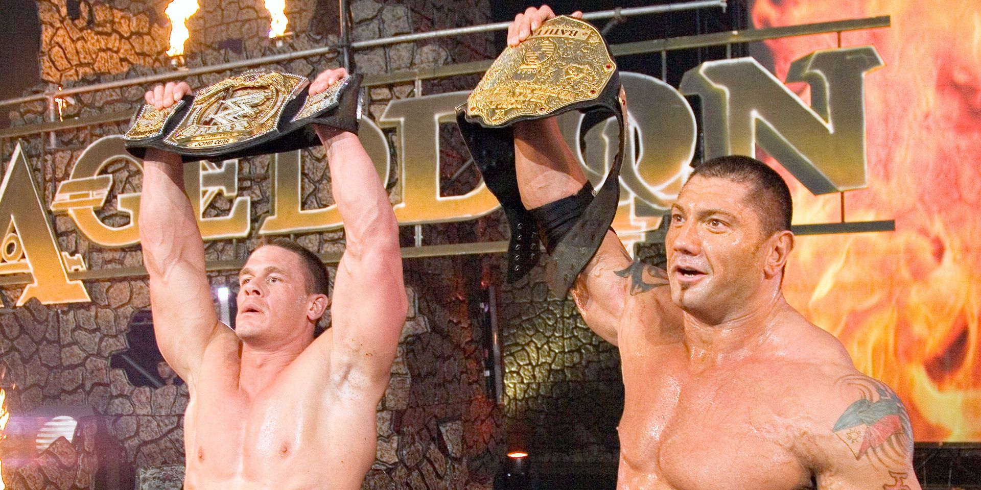 Batista and John Cena Armageddon 2006 Cropped