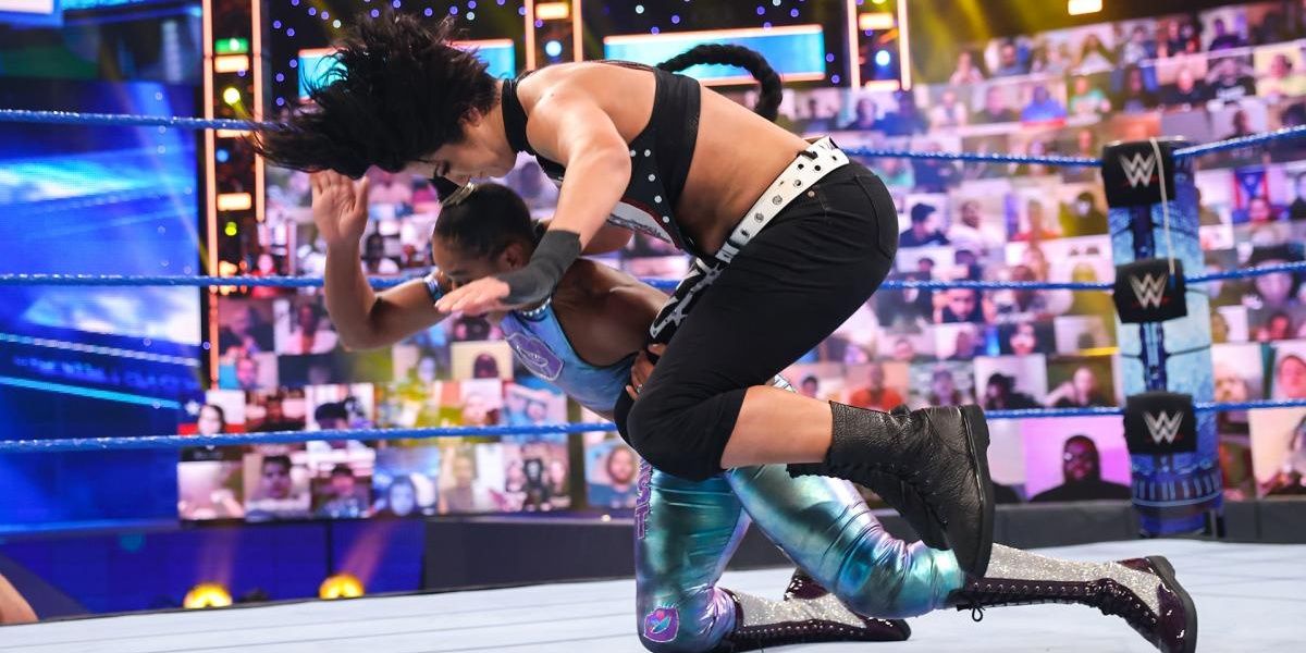 Bayley & Seth Rollins v Bianca Belair & Cesaro SmackDown June 25, 2021 Cropped