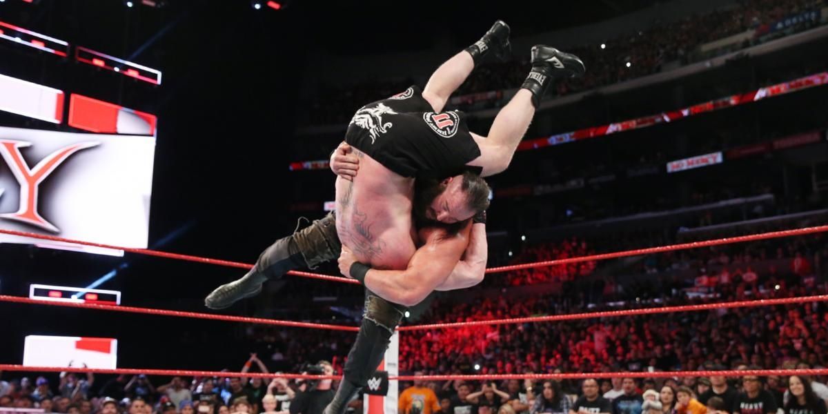 Braun Strowman running powerslam to Brock Lesnar